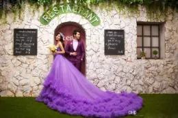Платья пурпурные богемии свадебные платья свадебные платья одно плечо -рюша роскошные свадебные платья часов
