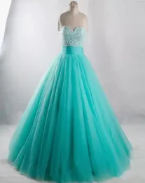 2018 New Quinceanera Dresses Long Sweet 16 Crystal Beading Backless Ball Gown Vestidos De Quince Anos Prom Party Gowns Quinceanera5160511