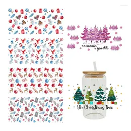 Window Stickers UV DTF Transfer Sticker Christmas Tree For the 16oz Libbey Glasses Wraps Bottles Cup Can DIY Waterproof Custom DECALS D3520