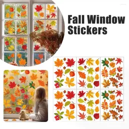Window Stickers Thanksgiving Day Wall Sticker Home Warm Decoration Maple Glass Glueless Art PVC Decal Autumn Door Le H9O1