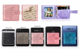 Slot per la scheda telefonica retro universale 3M Case di adesivi in pelle Stick on Wallet Cash ID Titolo della carta di credito Flower Butterfly per iPhone 14 9515436