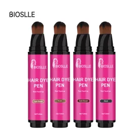 Colors BIOSLLE 20ML Temporary Hair Dye Pen Root Touch Up Concealer Onetime White Grey Hair Cover Color with Brush