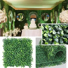 Dekorative Blumen Künstliche Pflanzen Gras Wand Hintergrund Hochzeit Boxholz Hecke Paneele für Innen-/Outdoor -Gartendekor Zaun Grün Grün