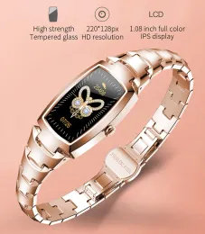Pulseiras Novas H8 e H8 Pro Women Smartwatch Freqüência cardíaca Monitore pressão arterial Smart Watch Band Fitness Tracker Lady Bracelet Pulseira