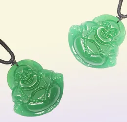 Natural Green Chalcedony Laughing Buddha Jade Pendant Necklace Jewelry Gift Gemstone Whole7015574