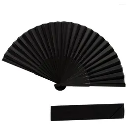 Декоративные фигурки 2pcs Большие черные складные вентиляторы шелковых вентиляторов вентиляторов китайцы загущены для мужчин