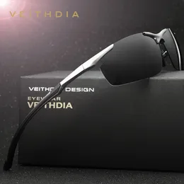 VEITHDIA Märkesdesigner Mens Solglasögon Aluminium Magnesium Polariserad UV400 Sun Glasögon Cykling Sport Male Outdoor Eyewear 6592 240326