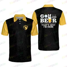 Shirts Men Golf Polo Shirts For Classic Summer Short Sleeve Golf Course Or The Game T Shirt Polo Lapel Fashion Golf Sports Button Polo