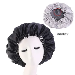 2024 Reversible Satin Bonnet Hair Caps Double Layer Adjust Sleep Night Cap Head Cover Hat For Curly Springy Hair Styling Accessories for