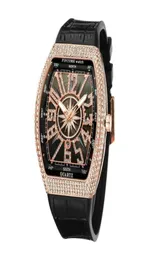 Wristwatches Watch Men039s Frank Wine Bucket Large Dial Starry Belt Yacht Diamond Retro Creative Watches8844894