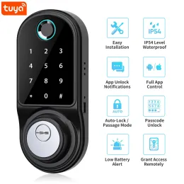 Zablokuj Bluetooth Tuya Aplikacja Pilot Smart Deadbolt Lock Linkoprint Palcem Cyfrowe hasło do domu elektroniczna blokada medyczna Klucz medyczny