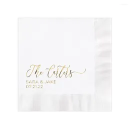 Party Supplies Personalized Wedding Napkins Custom Beverage Cocktail Cake Dessert Appetizers Bar Printed Napkin Luncheon Dinner