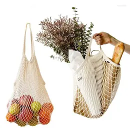 Bolsas de armazenamento Algodão Compra de algodão Organizador de vegetais de frutas Reutilizável Mercearia lavável Bolsa de malha ecológica