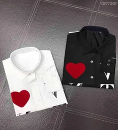 Koszula z Vlovetn Print Dress Shirt Mens Designer koszule Białe czarne cienkie długie rękawie Mężczyzn roboczy Koszula Casual Imported Paris Brand 8656175