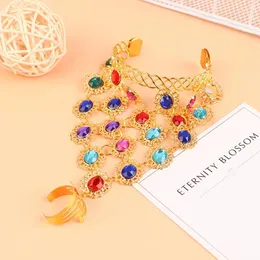 Bracelets de link 1pc Shining Rhinestone Bracelet Dance Stage Stage Performance Jóias Charming Feminino Acessórios para barriga