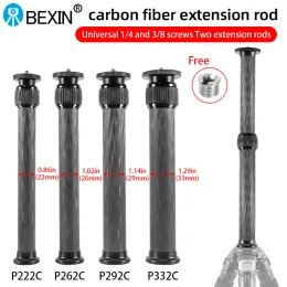 Monopods Universal 1/4 and 3/8 Interface Carbon Fiber Central Axis Extension Selfie Stick Camera Tripod Extension Pole Telescopic Pole