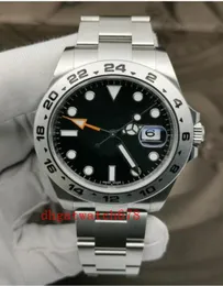 Topselling Luxury Mens Watch 42mm Explorer II 216570 Edelstahl Schwarzes Zifferblatt 42mm Automatische MEN039S Watch1938539