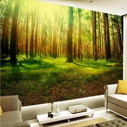 Wallpapers Natural Scenery Sun Shine 3D HD Large Wall Mural Forest Po Paper Living Room Landscape Home Improvement