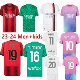 2023 2024 Milans Ibrahimovic Giroud Soccer Jerseys 23/24 Pulisic Theo Tonali Reijnders Shirt Romagnoli Rafa Leao S.Castillejo Reijnders Loftus-Cheek