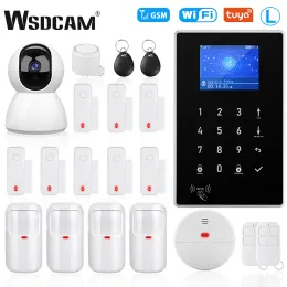 Kits WSDCAM Tuya WiFi GSM Home Security Alarm System Wireless Einbrecher Alarm -Kit mit Bewegungssensor mit Alexa Google arbeiten