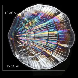 2024 Nagelkonst sjöjungfru Crystal Glass Display Tray False Nail Tips Shell Showcase Plate Board Photo Props 3D Nails Jewerly DIY Tool - For Nail