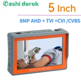 디스플레이 5 인치 IV5 CCTV 카메라 테스터 8MP AHD TVI CVI 모니터 PTZ 지원 PAL/NTSC 비디오 신호 HD 동축 UTP 케이블 테스트 모니터
