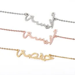 Ожерелья персонализированные заморожены с позолоченным арабским именем ожерелье на заказ
