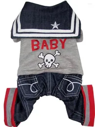 Dog Apparel Rock Baby Cat Denim Jumpsuit Jean Pet Puppy Coat Jacket Funny Small Dogs Clothes