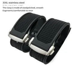 Bande di orologi 20mm 21mm 22 mm di guardia di guardia in silicone in gomma in gomma di alta qualità adatto a Omega Speedmaster Watch Strap Acciaio inossidabile Deployment8511876