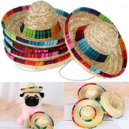 Odzież dla psów 1PCS Cute Mini Pet Dogs Straw Hat Sombrero Cat Sun Beach Party Hats nieustanne
