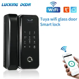 Заблокировать приложение Tuya Smart Wi -Fi Office Office Intelligent Finger -Отпечатки Digital Glass Door Lock Supplyin Module Module Producter Direct Sales