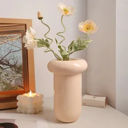 مزهريات Nordic Ins Donut Art Vase Ornament Creative Morden Home Decoration Accessorie Desktop Ceramic Flower Room