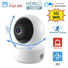 カメラ1080p WiFi IPミニ監視カメラ5G/2.4Gデュアルバンド2MP屋内ワイヤレスホームCCTV 3MP 360°スマートオートトラッキングベビーモニター