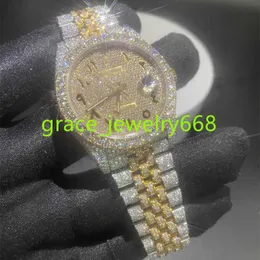2023 Luxus Customized Automatic VVS d Moissanite Watch Sprudeln mit Diamond Designer Mens Watch
