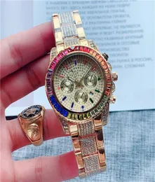 Fashion Bling Watch Men Women Diamond Iced Out Watches Designer Stains Stains Steeld Quartz Movement Shinning Party Wristwatch Gift Clo8171162