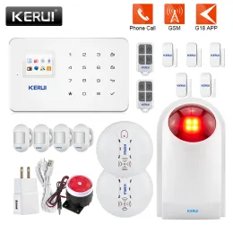 Kits Kerui G18 GSM Alarm Kit App Control House Motion Sensor Sirenen Einbrechersystem Smart WiFi Security Alarm Kit Kit