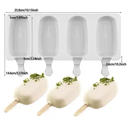 4/8 Loch Silikon -Eisformen Eis am Stiel Schimmel DIY Hausgemachte Dessert Gefrierschrank Fruchtsaft Eis Pop Würfel Maker Form mit Stöcken für hausgemachte Dessertformen