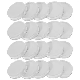 Dinnerware 20 Pcs Tinplate Lid Mason Jar Integrated (70mm Black) 16pcs Covers For Replacement Seal Wide Mouth Canning Lids Leakproof Home