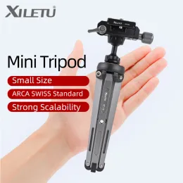 Monopods xiletu xt15 + bs2 com camera portador de telefone Mini tripé de desktop leve para smartphone slr camera sem espelho