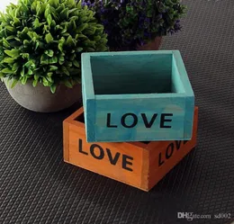 Kort design Garden Pot English Letter Fashion Wood Planters Eco Friendly Plants Storage Box High Quality 3 2HX ZZ7838064