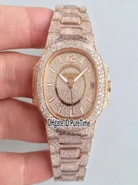 Edition Jumbo 70211R001 Rose Gold Diamond Lünette Voller Silber Diamond Dial Miyota 9015 Modify 324SC Automatic Womens Watch La9340920