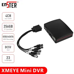 Recorder ENSTER 4CH Super Mini DVR TVI XVI CVI AHD Analogue Network Digital Video Recorder 6 in 1 1080P XMEYE App TF Card USB HDD Record