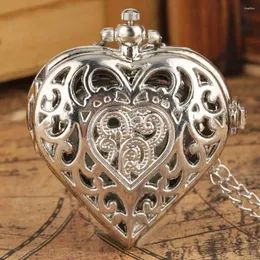 Relógios de bolso relógios elegantes românticos em forma de coração Quartz de diamante feminino Relógio Presente de lembrança para meninas