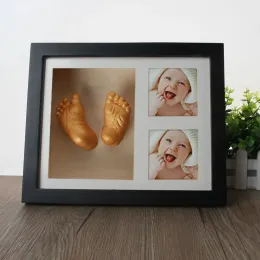 Cases Newborn Baby Hand Foot Mold Print Photo Frame Kit 3d Diy Plaster Casting Stereo Clone Footprint Handprint Memorial Souvenir Gift