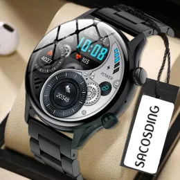Watches NFC Smart Watch 2022 AMOLED 390*390 skärm Visar alltid tiden Bluetooth ring IP68 Vattentät sport smartur för Xiaomi
