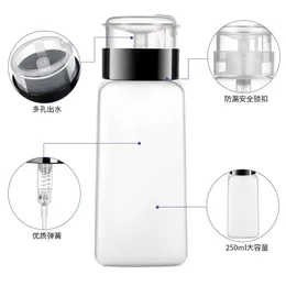 2024 50/180ml Empty Press Nail Bottle Pump Dispenser Plastic Polish Portable Liquid Makeup Remover Cleaner Manicure Tool With Lock for nail