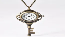 Pocket Watches 7053 Bronze -Männer und Frauen sehen Stereo Key Classic Quarz mit Halskettengeschenken2399076 an