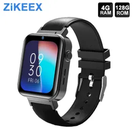 Смотреть Zikeex ZT21 4G Smart Watch Men Телефон Android 9.1 4GB 128GB IP68 5ATM Water Proof GPS Wi -Fi SIM -карта монитор частоты пульса SmartWatch