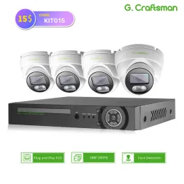 System Xmeye 5MP POE IP كاميرا IP KITS DOME 2.8 مم اكتشاف الوجه AI CCTV مراقبة الفيديو نظام مراقبة NVR