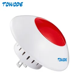 Siren TOWODE Wireless Alarm Siren J009 110dB Loud Home Security Indoor Wireless Flash Strobe For W18 W20 G18 K52 W2 Alarm System